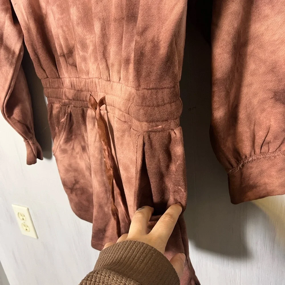 Free‎ People Movement Brown Tie-Dye Hooded Romper Size S